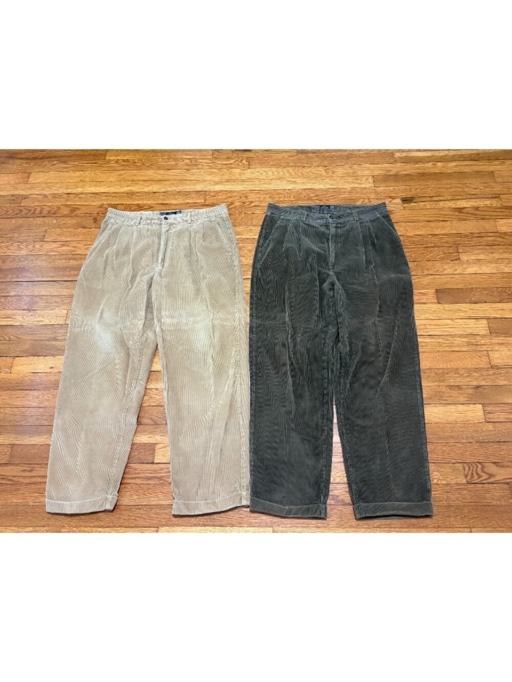 Vintage Gap Mens Relaxed Fit Corduroy Pants Size 36x30 Beige Brown *Lot of 2*